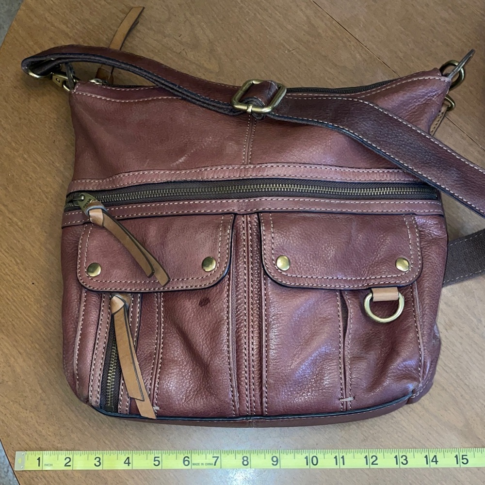 Fossil Morgan Traveler Brown Leather Crossbody Bag